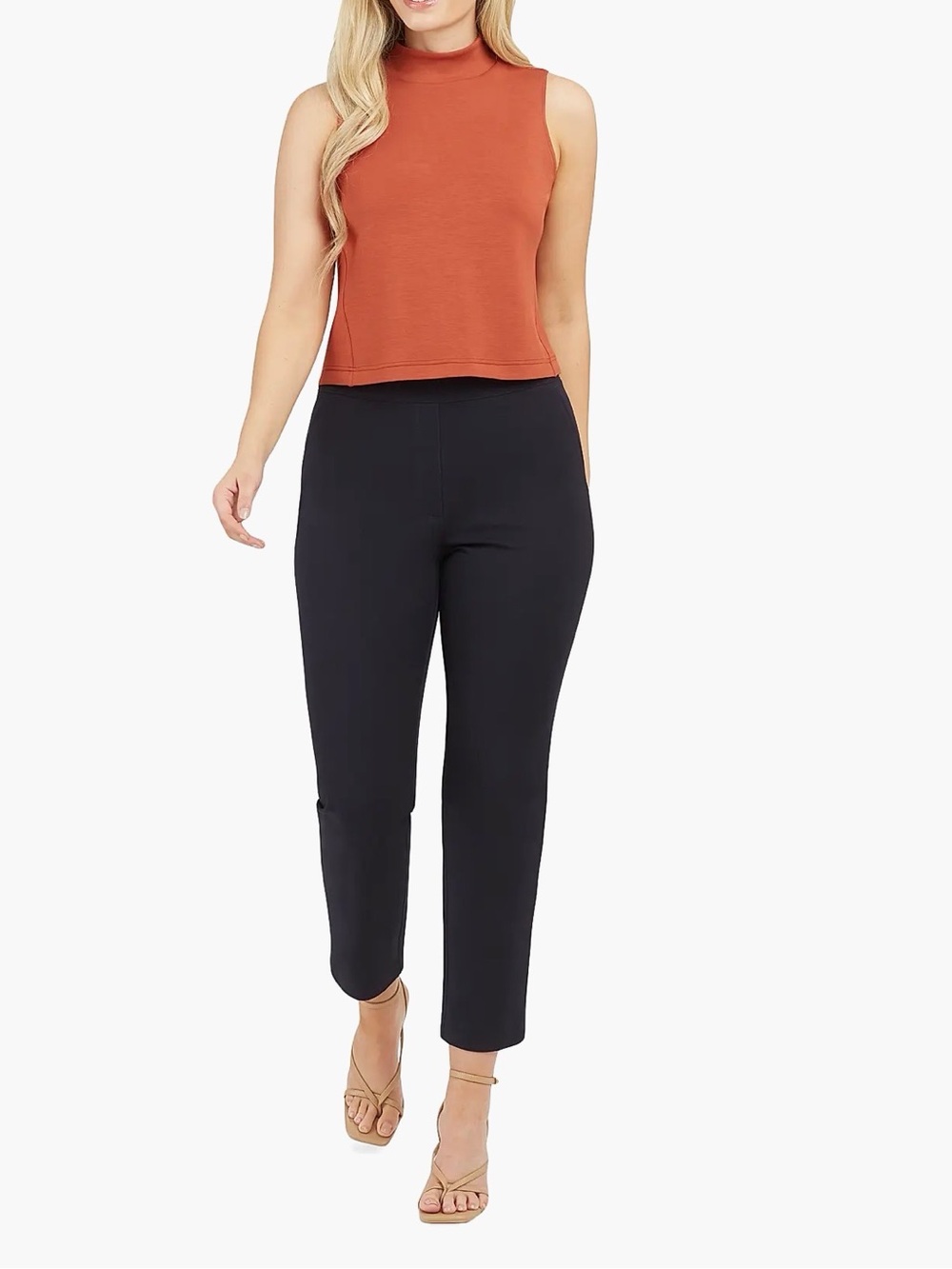 NWT SPANX Polished Ankle Slim Pant Classic Navy Blue Size Medium